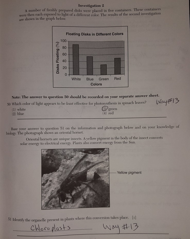 Unofficial Answers to the June, 2016 Living Environment Regents