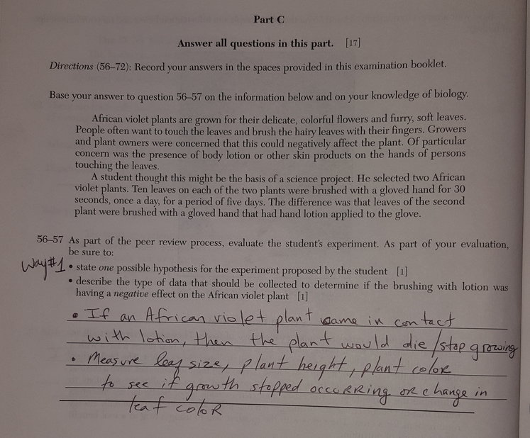 Living Environment Regents Questions And Answers Living Envi