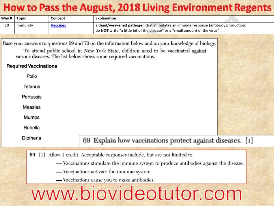 Living Environment Regents, August 2018 - Way 20
